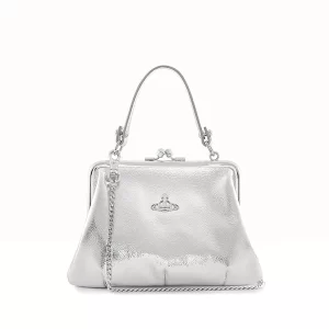 Vivienne Westwood Granny frame 皮革手提包 銀色