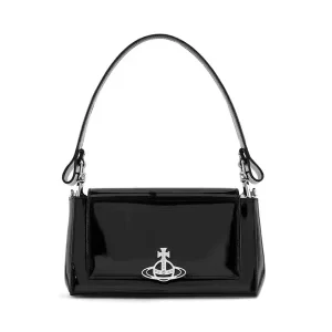 Vivienne Westwood Hazel 大號皮革法棍腋下包 手提單肩包 黑色