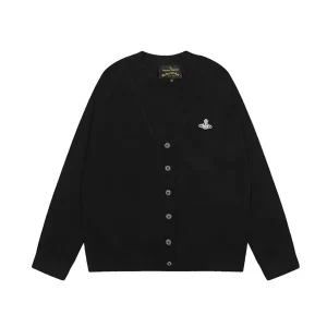 【2色】Vivienne Westwood 秋冬新款情侶休閒開衫 土星刺繡針織衫