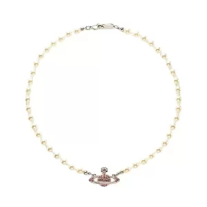 Vivienne Westwood Mini Bas Relief 珍珠項鍊 鎖骨鍊 粉鑽