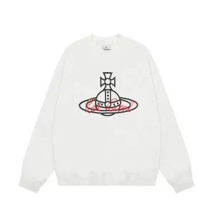 【黑/白】Vivienne Westwood 土星LOGO圓領長袖衛衣
