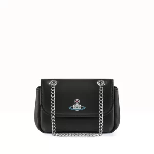 Vivienne Westwood Nappa 小號皮革鏈條包 單肩斜挎包 黑色