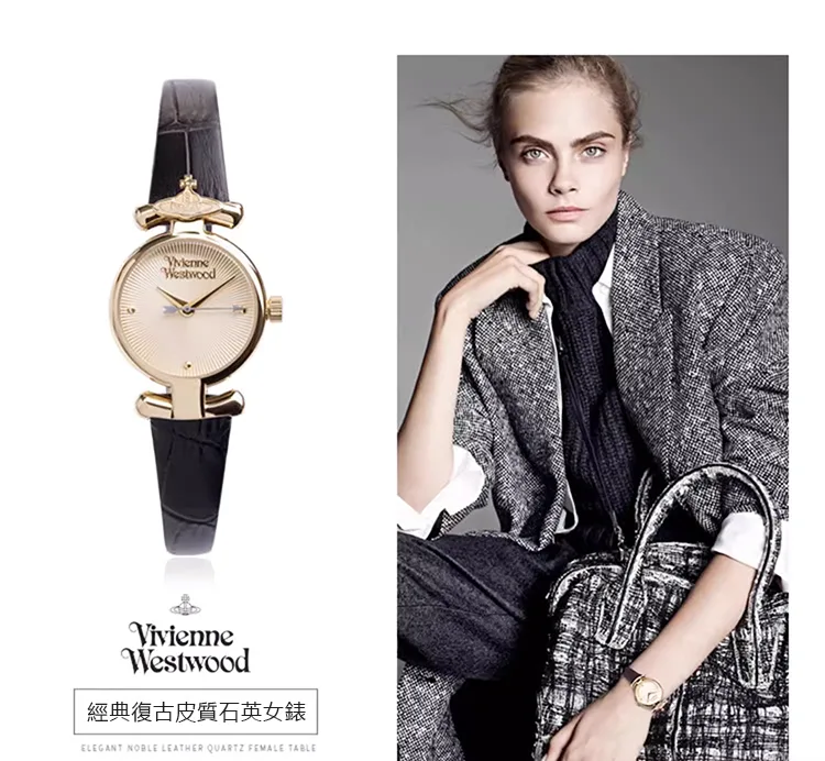 vivienne westwood 皮革錶帶小錶盤女錶